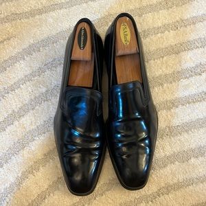 Salvatore Ferragamo Black Leather Tuexdeo Shoes